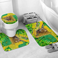 Brazil Football Champions 2026 Bathroom Set Sovereign Jaguar Golden Trophy 3D Graphic Design