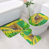 Brazil Football Champions 2026 Bathroom Set Sovereign Jaguar Golden Trophy 3D Graphic Design