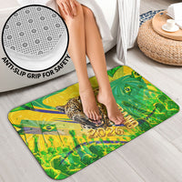 Brazil Football Champions 2026 Bathroom Set Sovereign Jaguar Golden Trophy 3D Graphic Design