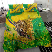 Brazil Football Champions 2026 Bedding Set Sovereign Jaguar Golden Trophy 3D Graphic Design