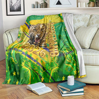 Brazil Football Champions 2026 Blanket Sovereign Jaguar Golden Trophy 3D Graphic Design
