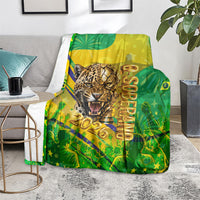 Brazil Football Champions 2026 Blanket Sovereign Jaguar Golden Trophy 3D Graphic Design