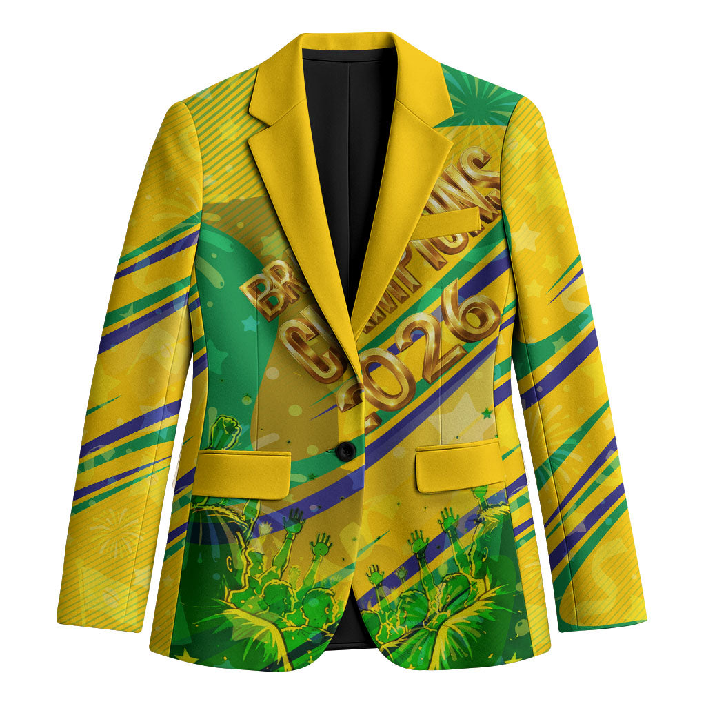 Brazil Football Champions 2026 Blazer Sovereign Jaguar Golden Trophy 3D Graphic Design