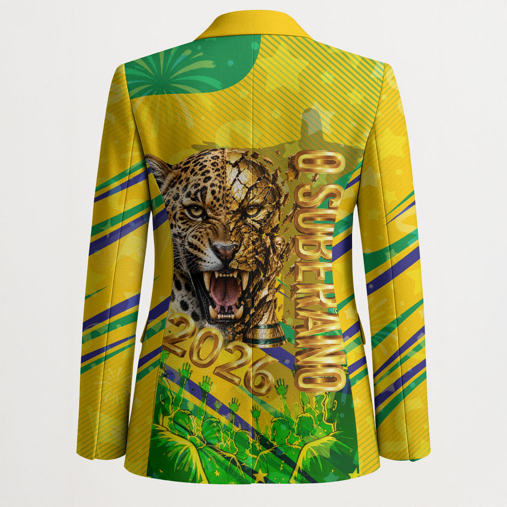 Brazil Football Champions 2026 Blazer Sovereign Jaguar Golden Trophy 3D Graphic Design