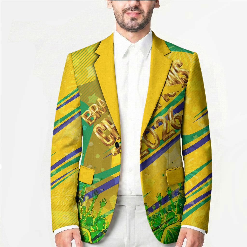 Brazil Football Champions 2026 Blazer Sovereign Jaguar Golden Trophy 3D Graphic Design
