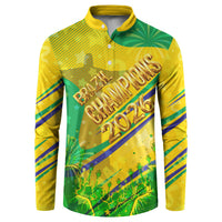 Brazil Football Champions 2026 Button Sweatshirt Sovereign Jaguar Golden Trophy 3D Graphic Design