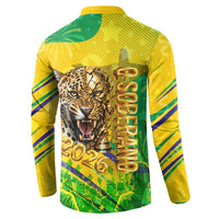Brazil Football Champions 2026 Button Sweatshirt Sovereign Jaguar Golden Trophy 3D Graphic Design