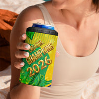 Brazil Football Champions 2026 4 in 1 Can Cooler Tumbler Sovereign Jaguar Golden Trophy 3D Graphic Design