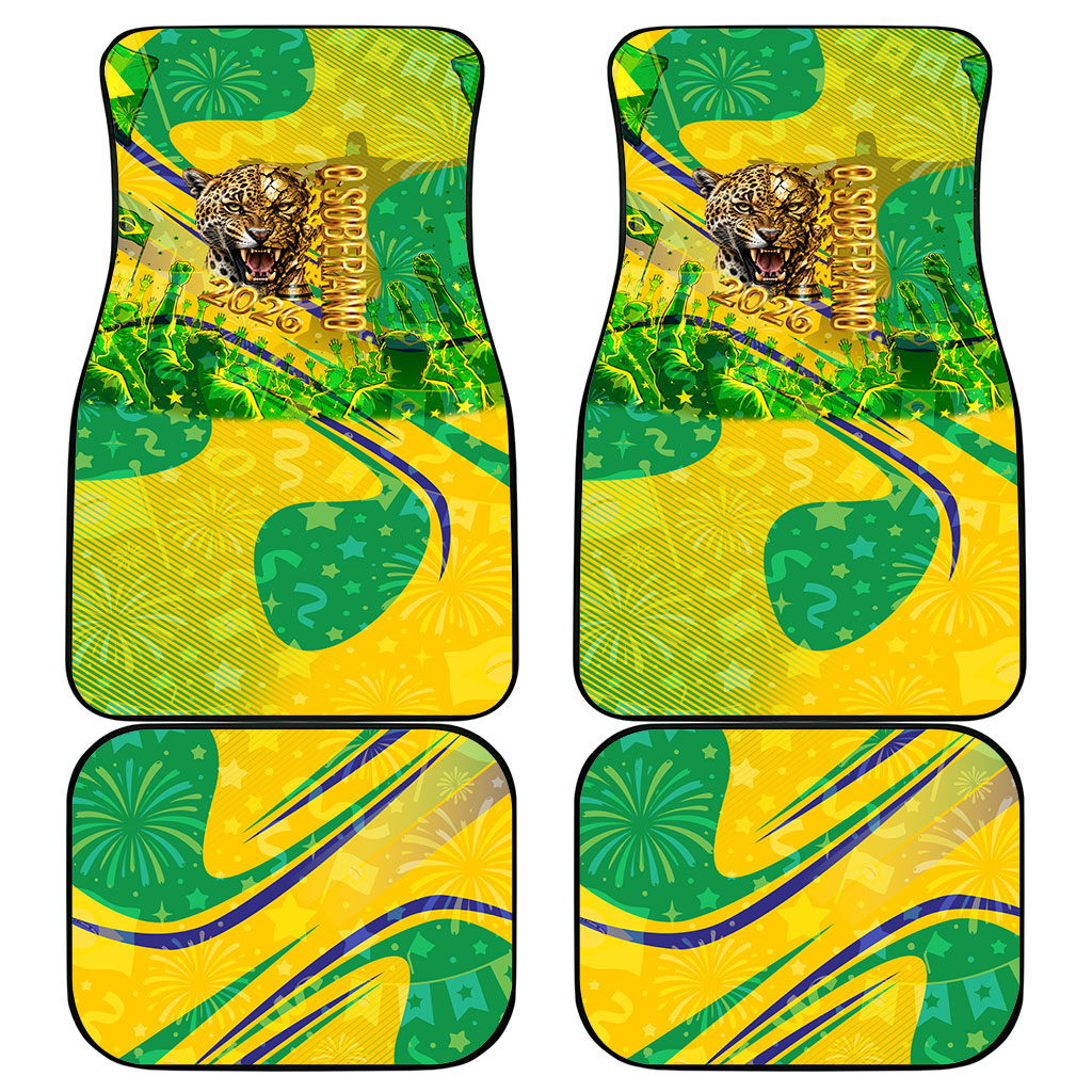 Brazil Football Champions 2026 Car Mats Sovereign Jaguar Golden Trophy 3D Graphic Design