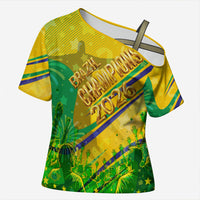 Brazil Football Champions 2026 Cross Shoulder Shirt Sovereign Jaguar Golden Trophy 3D Graphic Design