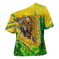 Brazil Football Champions 2026 Cross Shoulder Shirt Sovereign Jaguar Golden Trophy 3D Graphic Design