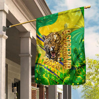 Brazil Football Champions 2026 Garden Flag Sovereign Jaguar Golden Trophy 3D Graphic Design