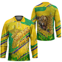 Brazil Football Champions 2026 Hockey Jersey Sovereign Jaguar Golden Trophy 3D Graphic Design