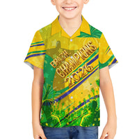 Brazil Football Champions 2026 Kid Hawaiian Shirt Sovereign Jaguar Golden Trophy 3D Graphic Design