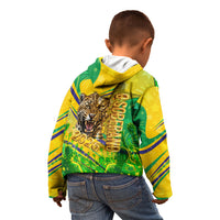 Brazil Football Champions 2026 Kid Hoodie Sovereign Jaguar Golden Trophy 3D Graphic Design