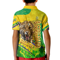 Brazil Football Champions 2026 Kid Polo Shirt Sovereign Jaguar Golden Trophy 3D Graphic Design