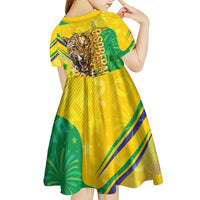 Brazil Football Champions 2026 Kid Short Sleeve Dress Sovereign Jaguar Golden Trophy 3D Graphic Design