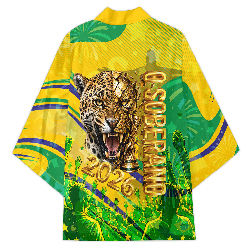 Brazil Football Champions 2026 Kimono Sovereign Jaguar Golden Trophy 3D Graphic Design