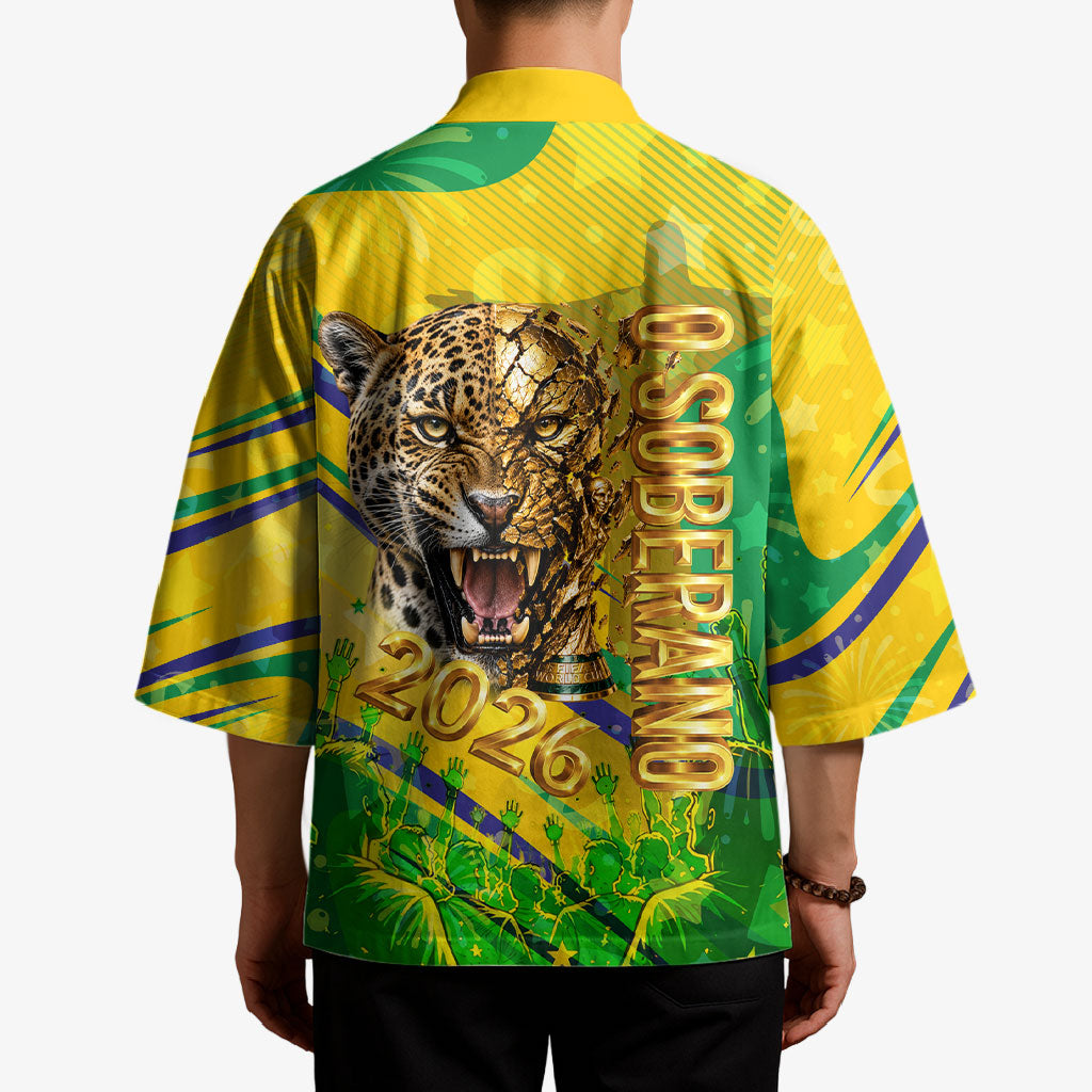 Brazil Football Champions 2026 Kimono Sovereign Jaguar Golden Trophy 3D Graphic Design
