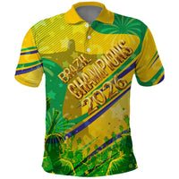Brazil Football Champions 2026 Polo Shirt Sovereign Jaguar Golden Trophy 3D Graphic Design