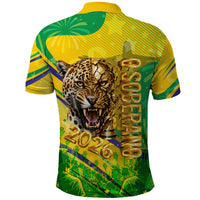 Brazil Football Champions 2026 Polo Shirt Sovereign Jaguar Golden Trophy 3D Graphic Design