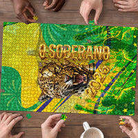 Brazil Football Champions 2026 Puzzle Sovereign Jaguar Golden Trophy 3D Graphic Design