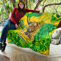 Brazil Football Champions 2026 Quilt Sovereign Jaguar Golden Trophy 3D Graphic Design