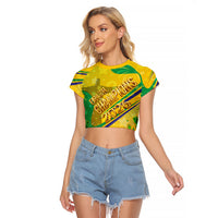 Brazil Football Champions 2026 Raglan Cropped T Shirt Sovereign Jaguar Golden Trophy 3D Graphic Design