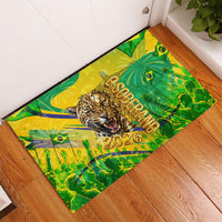 Brazil Football Champions 2026 Rubber Doormat Sovereign Jaguar Golden Trophy 3D Graphic Design