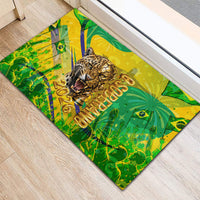 Brazil Football Champions 2026 Rubber Doormat Sovereign Jaguar Golden Trophy 3D Graphic Design