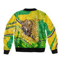 Brazil Football Champions 2026 Sleeve Zip Bomber Jacket Sovereign Jaguar Golden Trophy 3D Graphic Design