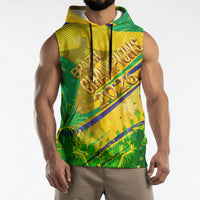 Brazil Football Champions 2026 Sleeveless Hoodie Sovereign Jaguar Golden Trophy 3D Graphic Design
