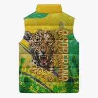 Brazil Football Champions 2026 Sleeveless Puffer Jacket Sovereign Jaguar Golden Trophy 3D Graphic Design