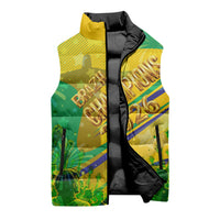 Brazil Football Champions 2026 Sleeveless Puffer Jacket Sovereign Jaguar Golden Trophy 3D Graphic Design