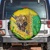 Brazil Football Champions 2026 Spare Tire Cover Sovereign Jaguar Golden Trophy 3D Graphic Design