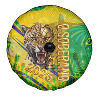 Brazil Football Champions 2026 Spare Tire Cover Sovereign Jaguar Golden Trophy 3D Graphic Design