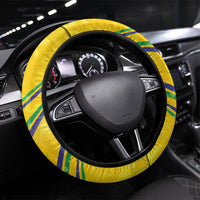 Brazil Football Champions 2026 Steering Wheel Cover Sovereign Jaguar Golden Trophy 3D Graphic Design