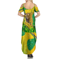Brazil Football Champions 2026 Summer Maxi Dress Sovereign Jaguar Golden Trophy 3D Graphic Design