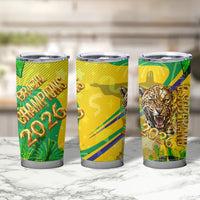 Brazil Football Champions 2026 Tumbler Cup Sovereign Jaguar Golden Trophy 3D Graphic Design