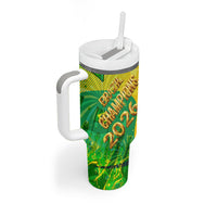 Brazil Football Champions 2026 Tumbler With Handle Sovereign Jaguar Golden Trophy 3D Graphic Design