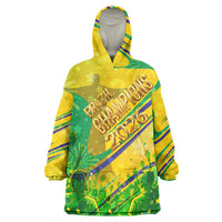 Brazil Football Champions 2026 Wearable Blanket Hoodie Sovereign Jaguar Golden Trophy 3D Graphic Design