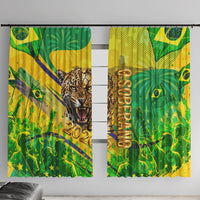 Brazil Football Champions 2026 Window Curtain Sovereign Jaguar Golden Trophy 3D Graphic Design