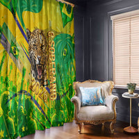 Brazil Football Champions 2026 Window Curtain Sovereign Jaguar Golden Trophy 3D Graphic Design