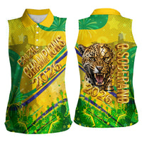 Brazil Football Champions 2026 Women Sleeveless Polo Shirt Sovereign Jaguar Golden Trophy 3D Graphic Design