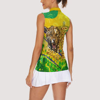 Brazil Football Champions 2026 Women Sleeveless Polo Shirt Sovereign Jaguar Golden Trophy 3D Graphic Design