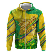 Brazil Football Champions 2026 Zip Hoodie Sovereign Jaguar Golden Trophy 3D Graphic Design