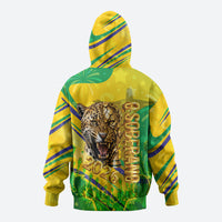Brazil Football Champions 2026 Zip Hoodie Sovereign Jaguar Golden Trophy 3D Graphic Design