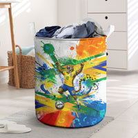 Personalized Brazil 6 Time World Football Champion 2026 Laundry Basket Hexa Brasil Jaguar Mascot - Graffiti Splash Art