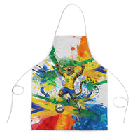 Personalized Brazil 6 Time World Football Champion 2026 Apron Hexa Brasil Jaguar Mascot - Graffiti Splash Art