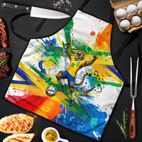 Personalized Brazil 6 Time World Football Champion 2026 Apron Hexa Brasil Jaguar Mascot - Graffiti Splash Art